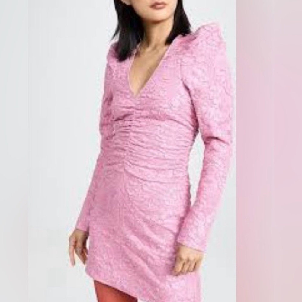 NWT GANNI Elegant Pink Lace Dress size
